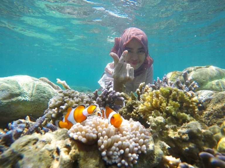 Cinta dari Gili Ketapang! Keindahan bawah laut yang memukau dengan ikan badut yang lucu di antara anemon dan terumbu karang yang indah. Jangan lupa, ya — cukup dinikmati dengan mata dan hati, jangan sentuh karang agar kelestariannya tetap terjaga untuk generasi mendatang.